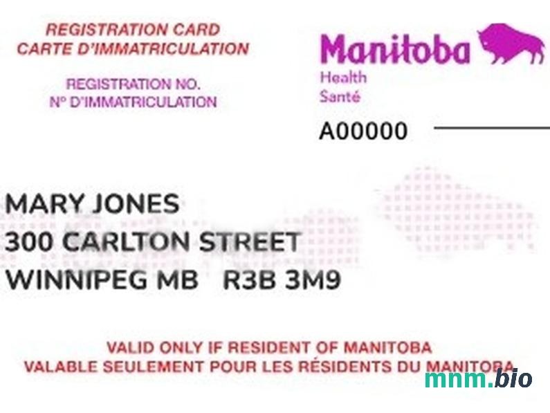 Manitoba karta ubezpieczenia zdrowotnego edytowalny szablon